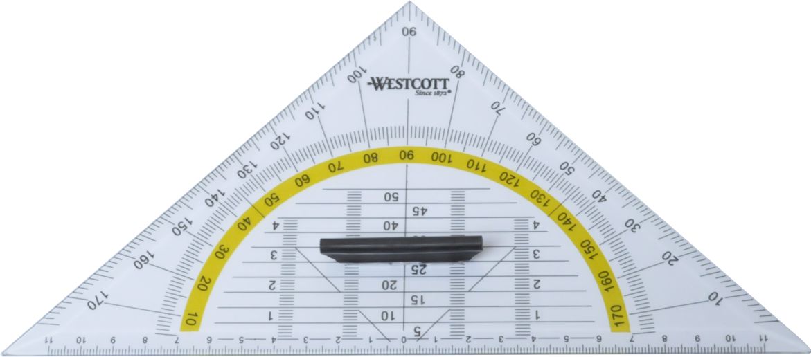 Geometrie-Dreieck groß 25 x 12,5cm mit Griff Westcott E-10134 BP