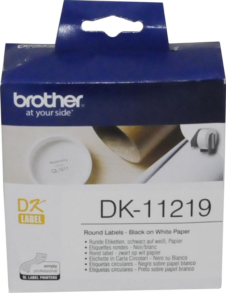 20x Etiketten Rund 12mm Weiß für Brother P-Touch QL 720 NW DK11219 