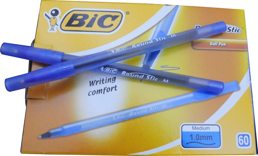 60 BIC Kugelschreiber Round Stic Simply Schreibfarbe blau Einweg 
