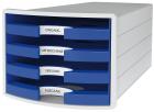 HAN 1013 Schubladenbox IMPULS A4/C4 - lichtgrau/blau